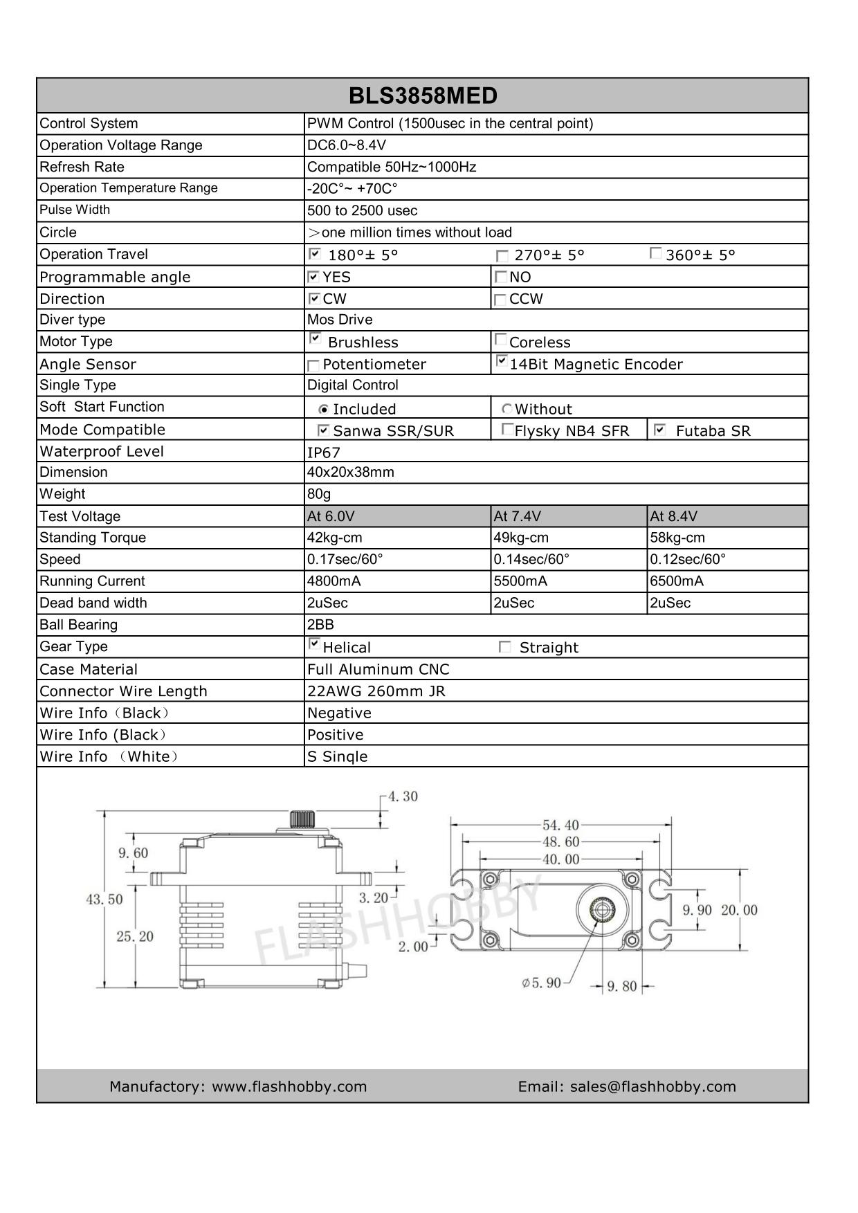 BLS3858MED 58KG ব্রাশলেস সার্ভো