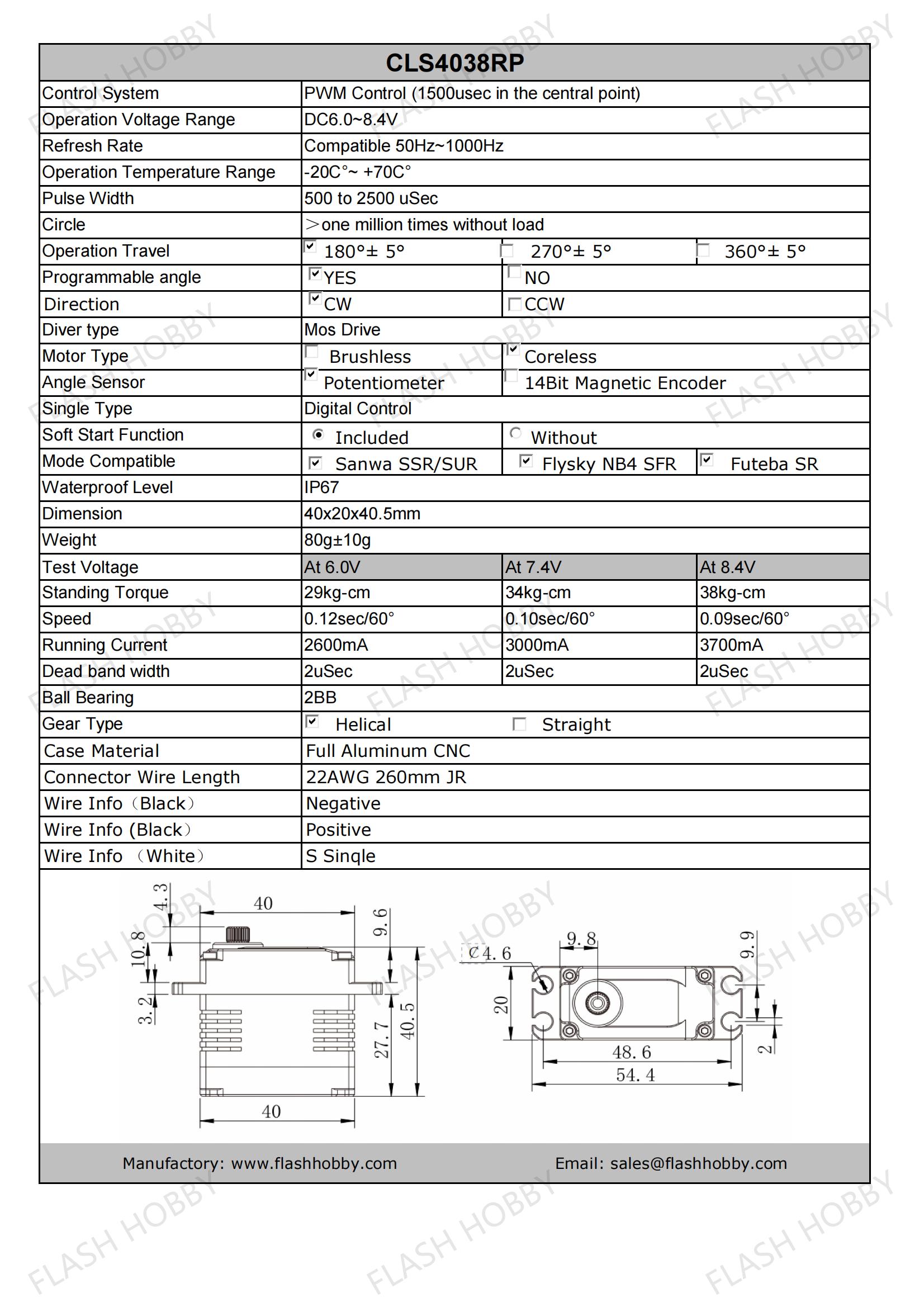 CLS4038RP 38KG কোরলেস সার্ভো