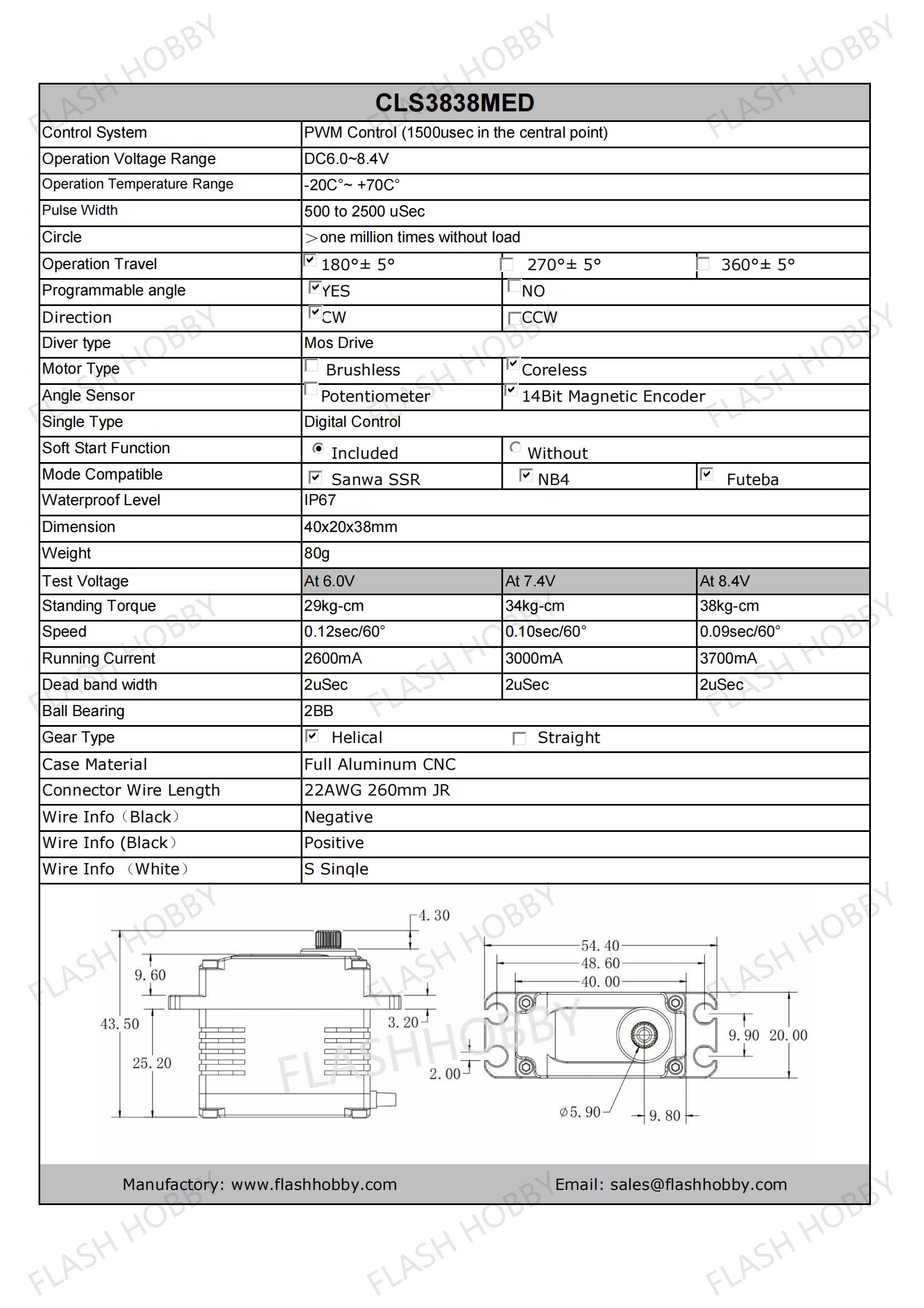 CLS3838MED 38KG কোরলেস সার্ভো
